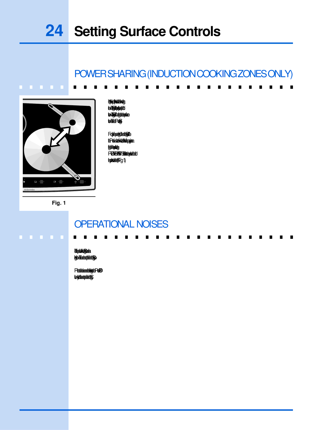 Electrolux 318 203 603 (0709) manual Power Sharing Induction Cooking Zones only, Operational Noises 