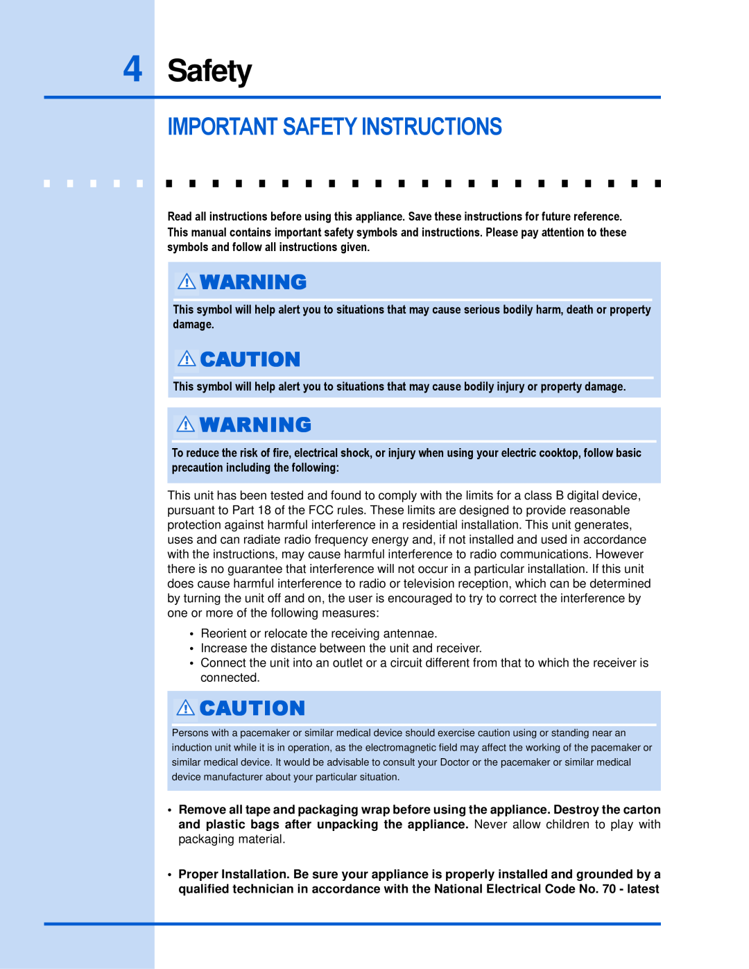 Electrolux 318 203 603 (0709) manual Important Safety Instructions 