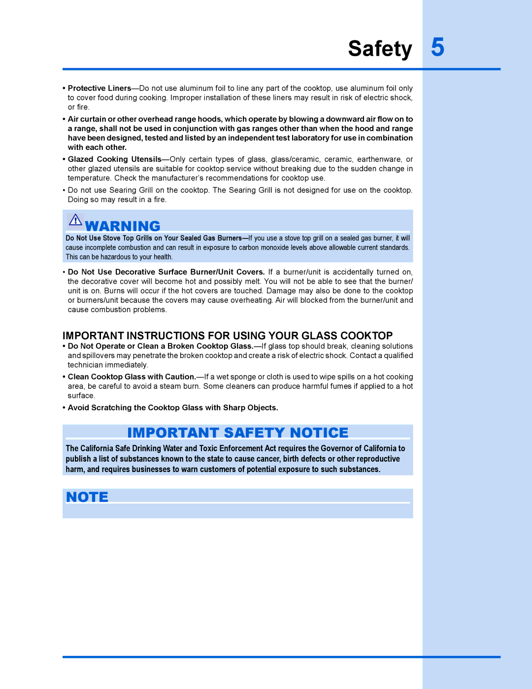 Electrolux 318 203 667 manual Important Safety Notice 