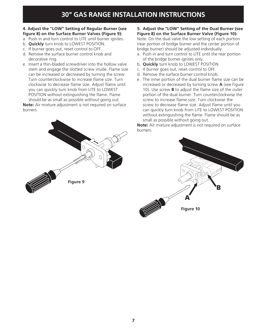 Electrolux 318201775 installation instructions GAS Range Installation Instructions 