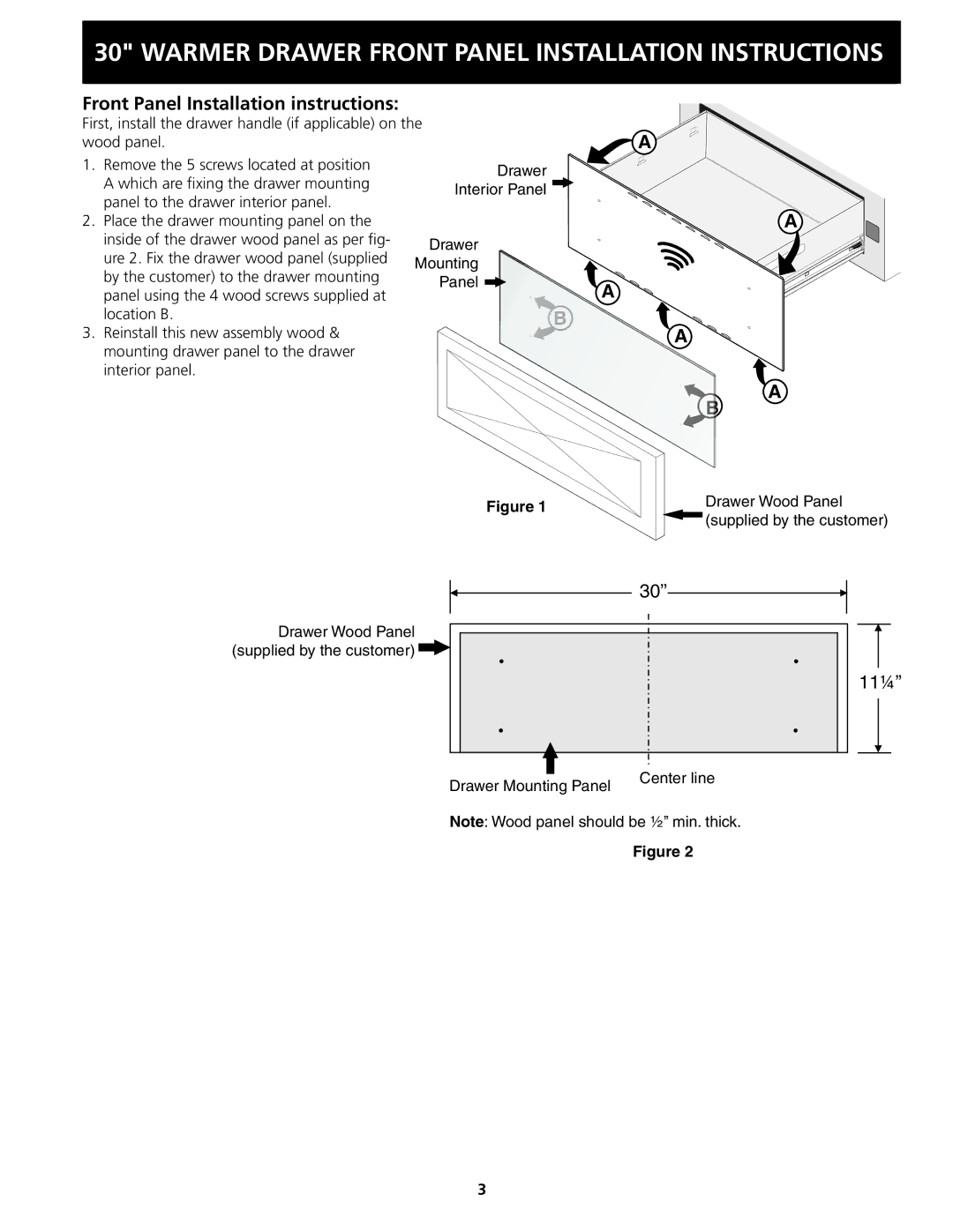 Electrolux 318201808 installation instructions Front Panel Installation instructions 