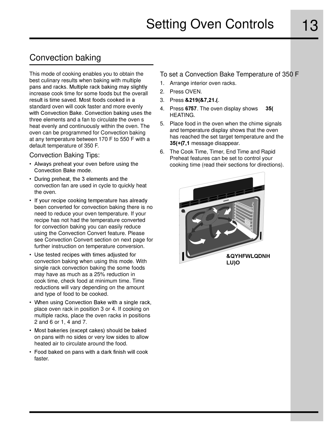 Electrolux 318205134 manual Convection baking, Convection Baking Tips, To set a Convection Bake Temperature of 350F 