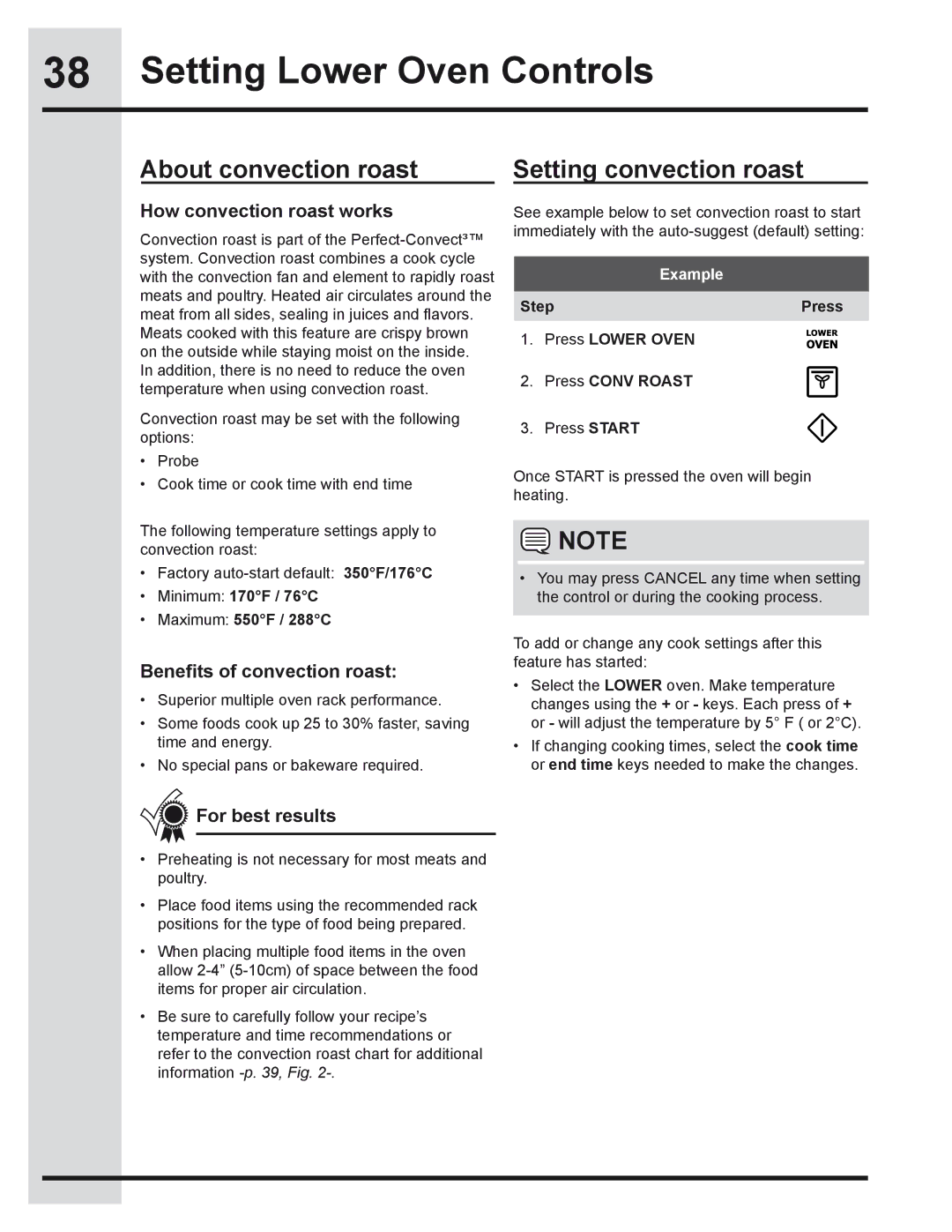 Electrolux 318205319 manual About convection roast, Setting convection roast, How convection roast works 