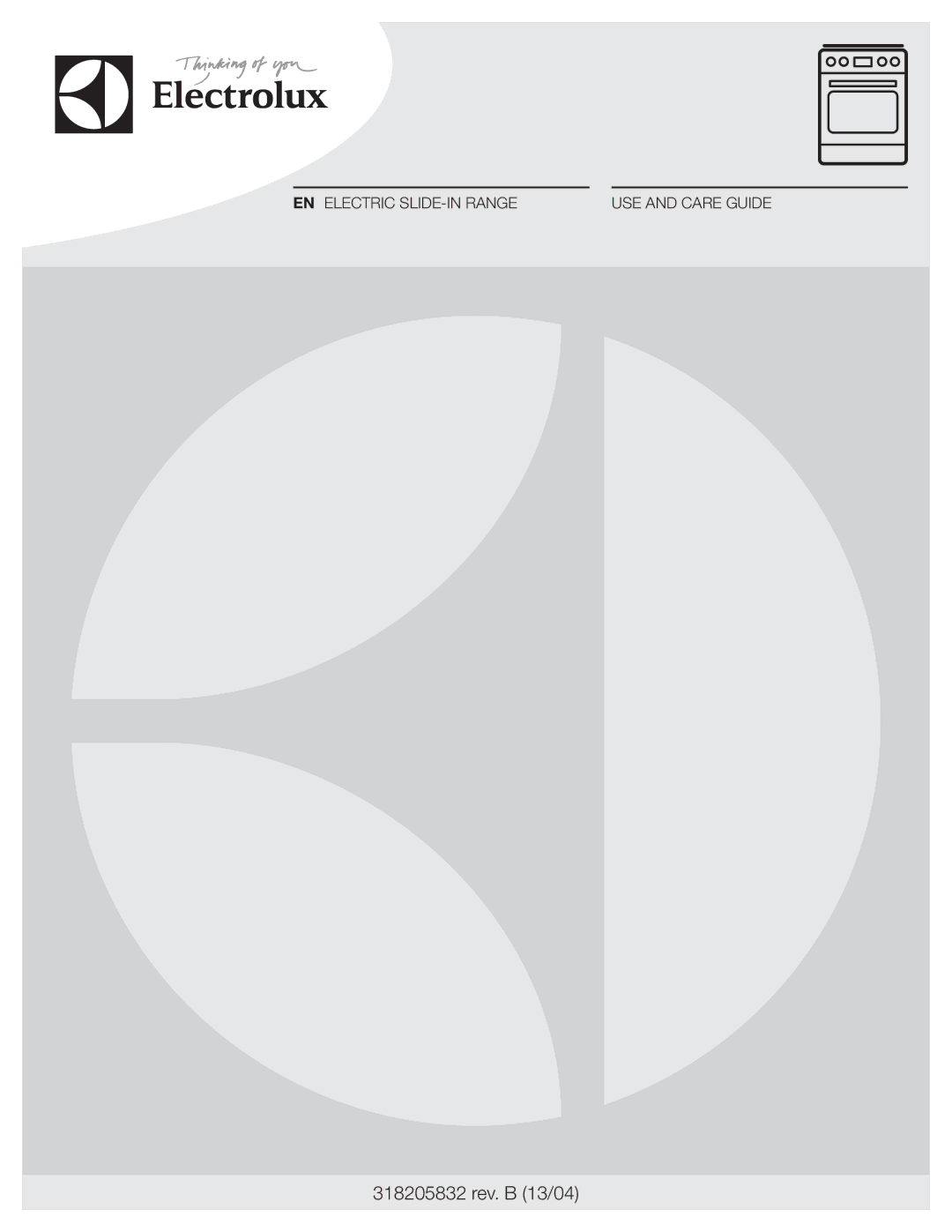 Electrolux manual 318205832 rev. B 13/04 