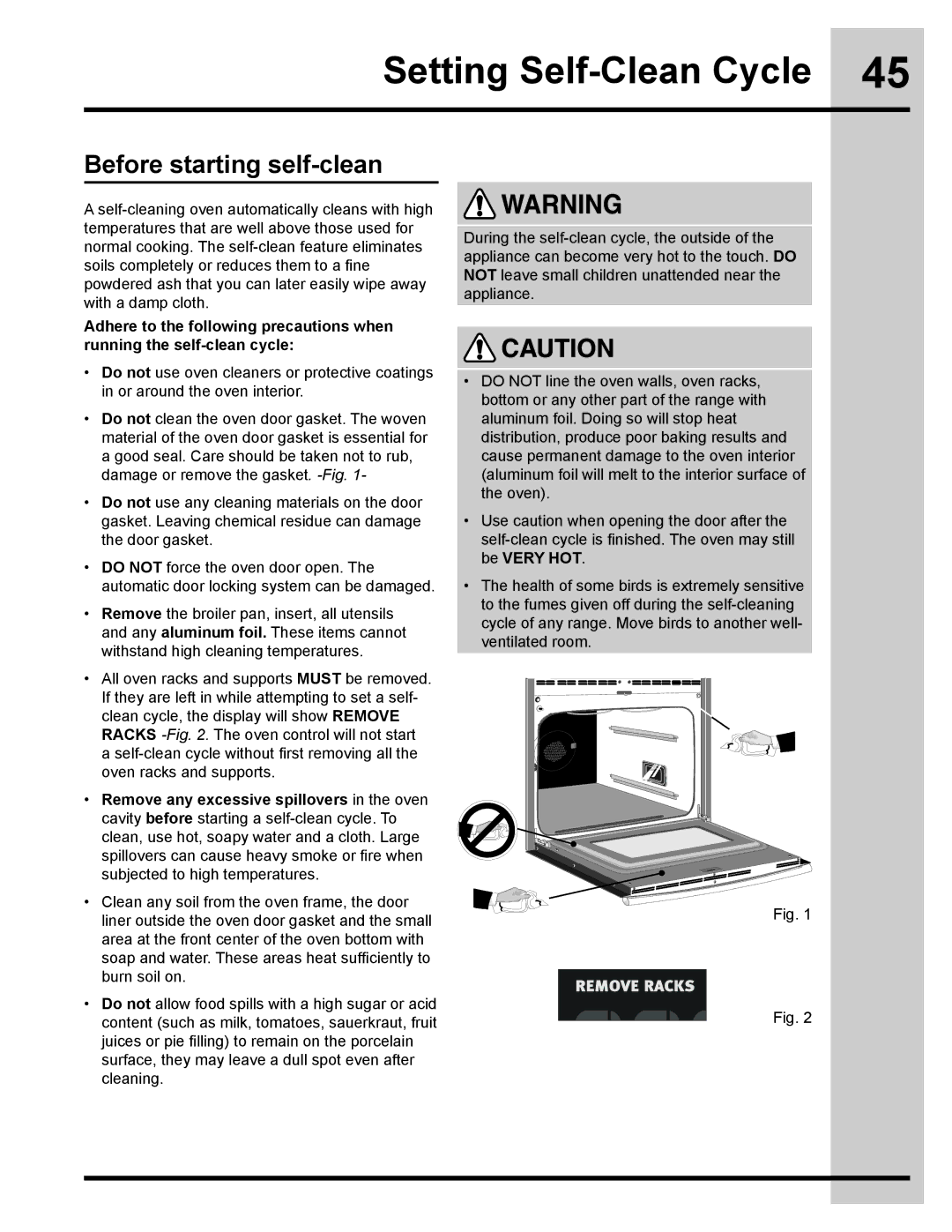 Electrolux 318205832 manual Setting Self-Clean Cycle, Before starting self-clean 