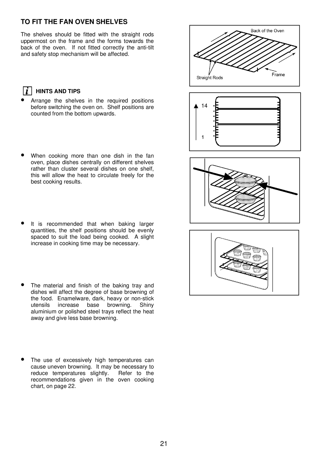 Electrolux 3210 BU installation instructions To FIT the FAN Oven Shelves 