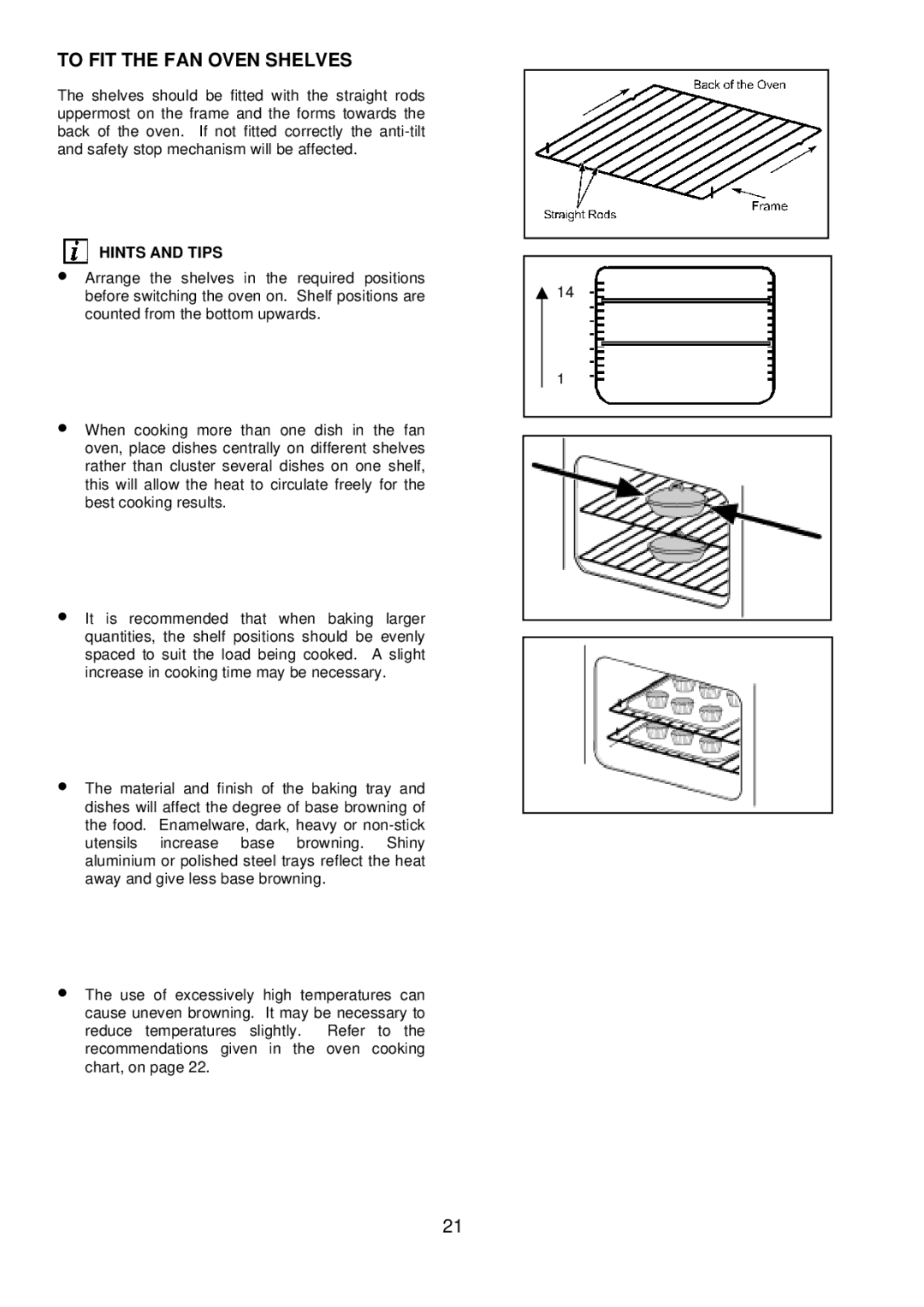 Electrolux 3210 BU installation instructions To FIT the FAN Oven Shelves 