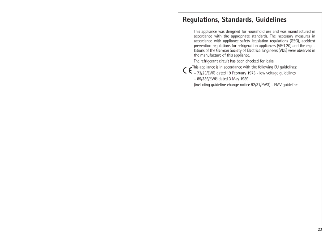 Electrolux 3250-6KG manual Regulations, Standards, Guidelines 