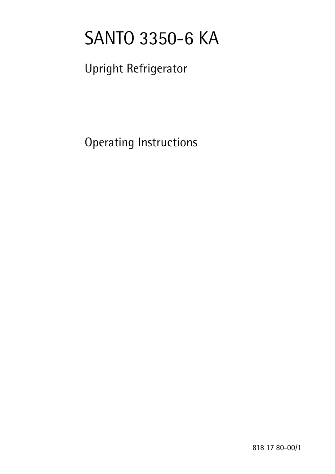 Electrolux operating instructions Santo 3350-6 KA 