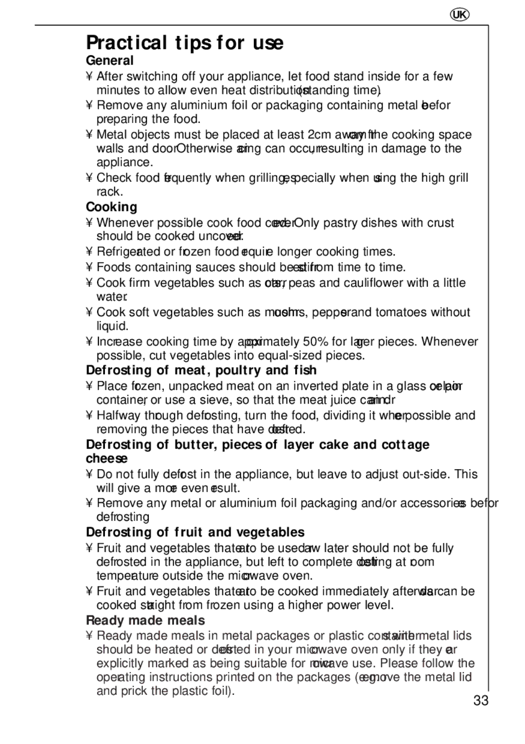 Electrolux 343 U, 343 E manual Practical tips for use, General 