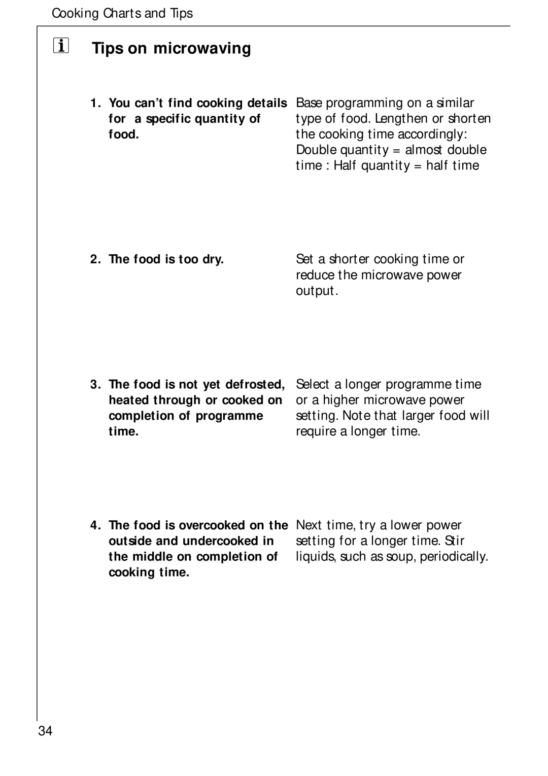 Electrolux 343 E, 343 U manual Tips on microwaving 