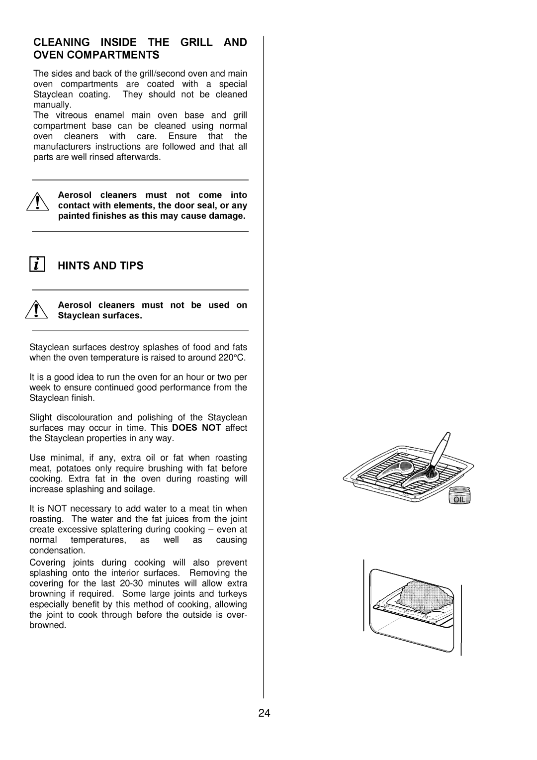 Electrolux 349095801 manual Cleaning Inside the Grill and Oven Compartments 