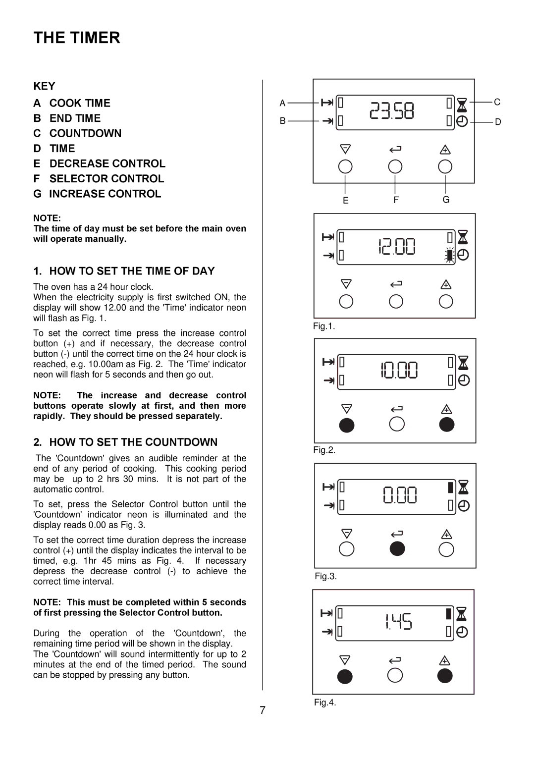 Electrolux 349095801 manual Timer, HOW to SET the Time of DAY, HOW to SET the Countdown 