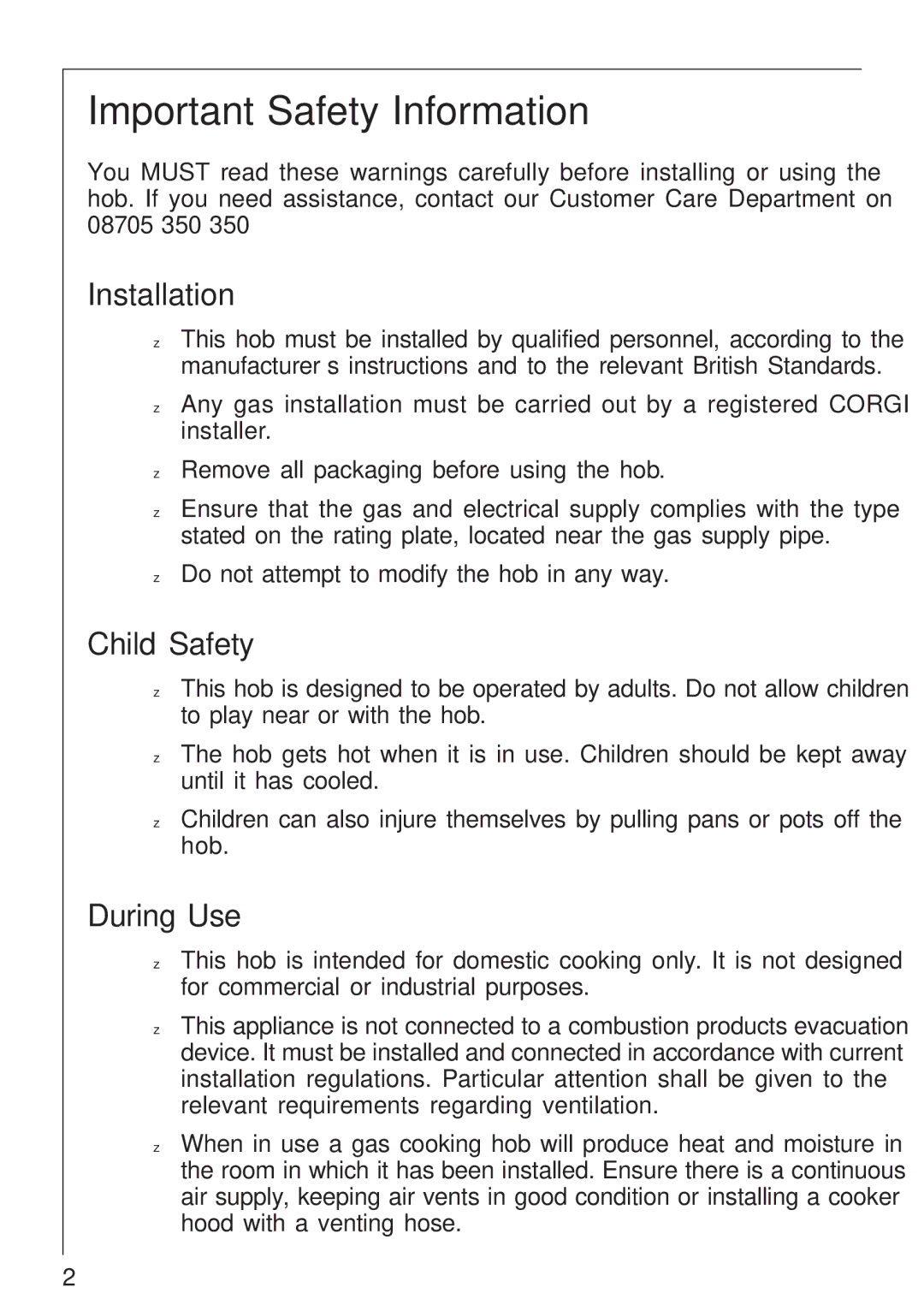 Electrolux 34942G operating instructions Important Safety Information, Installation, Child Safety, During Use 