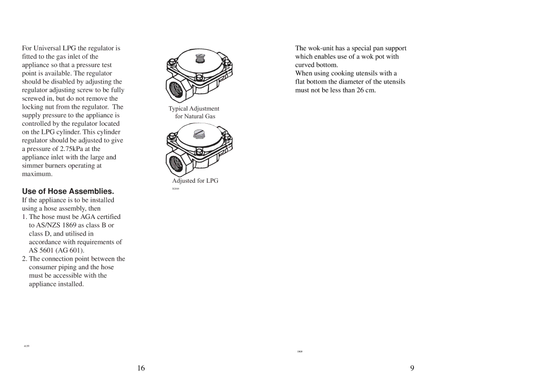 Electrolux 3531 WK-M manual Use of Hose Assemblies 