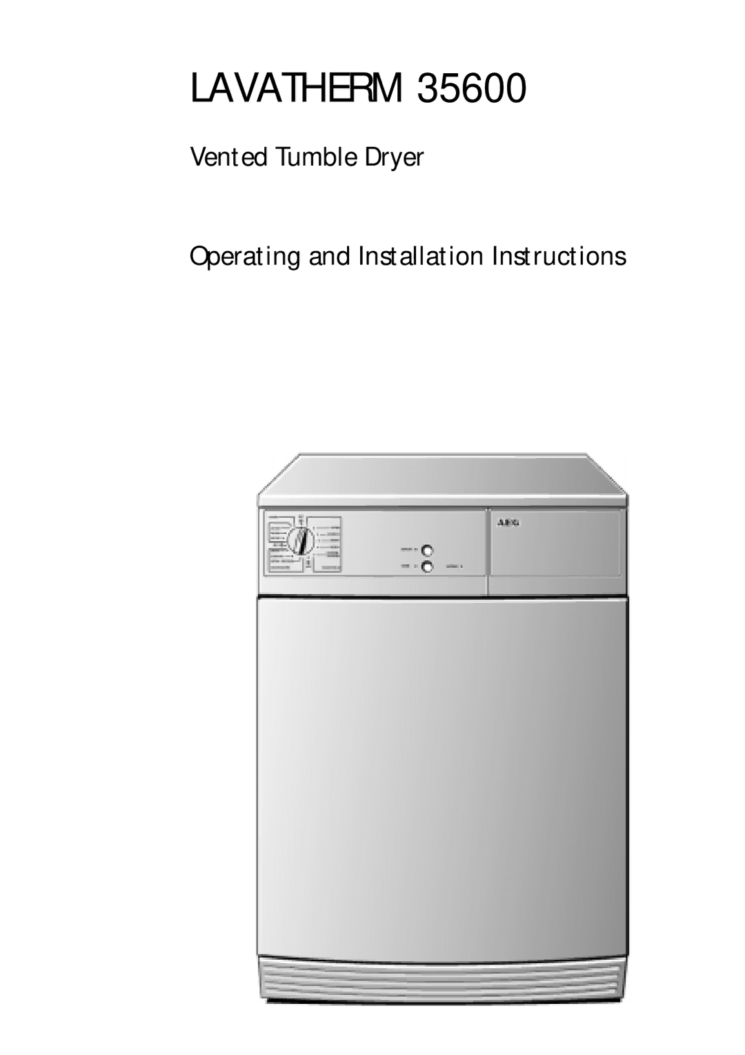 Electrolux 35600 installation instructions Lavatherm 