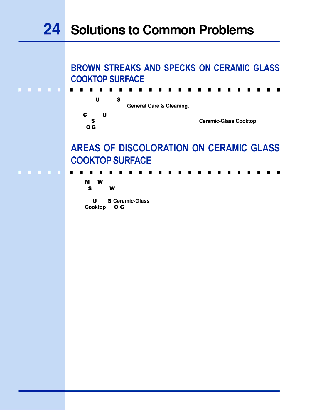 Electrolux 36 manual Areas of Discoloration on Ceramic Glass Cooktop Surface 