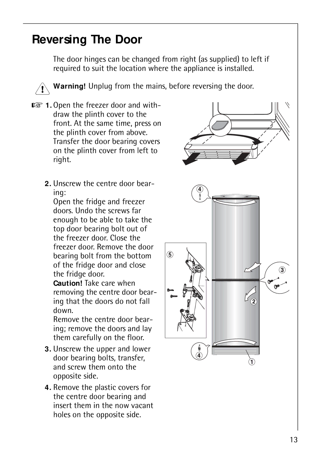 Electrolux 3798-6 KG, 3791-6 KG manual Reversing The Door 