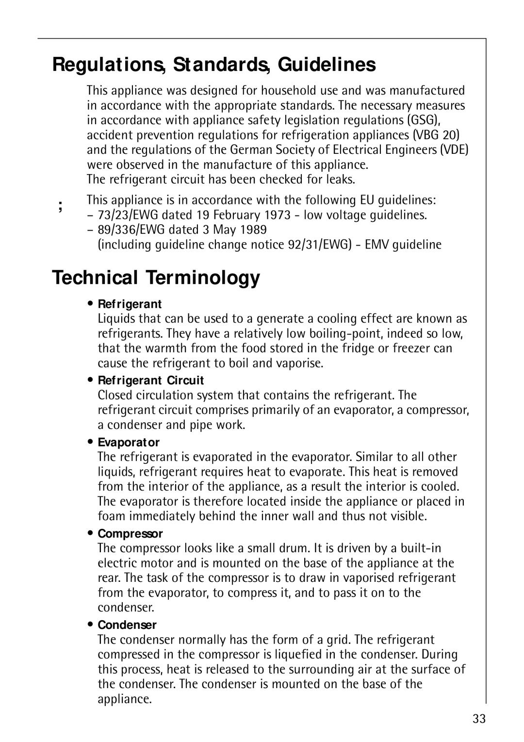 Electrolux 3798-6 KG, 3791-6 KG manual Regulations, Standards, Guidelines, Technical Terminology 