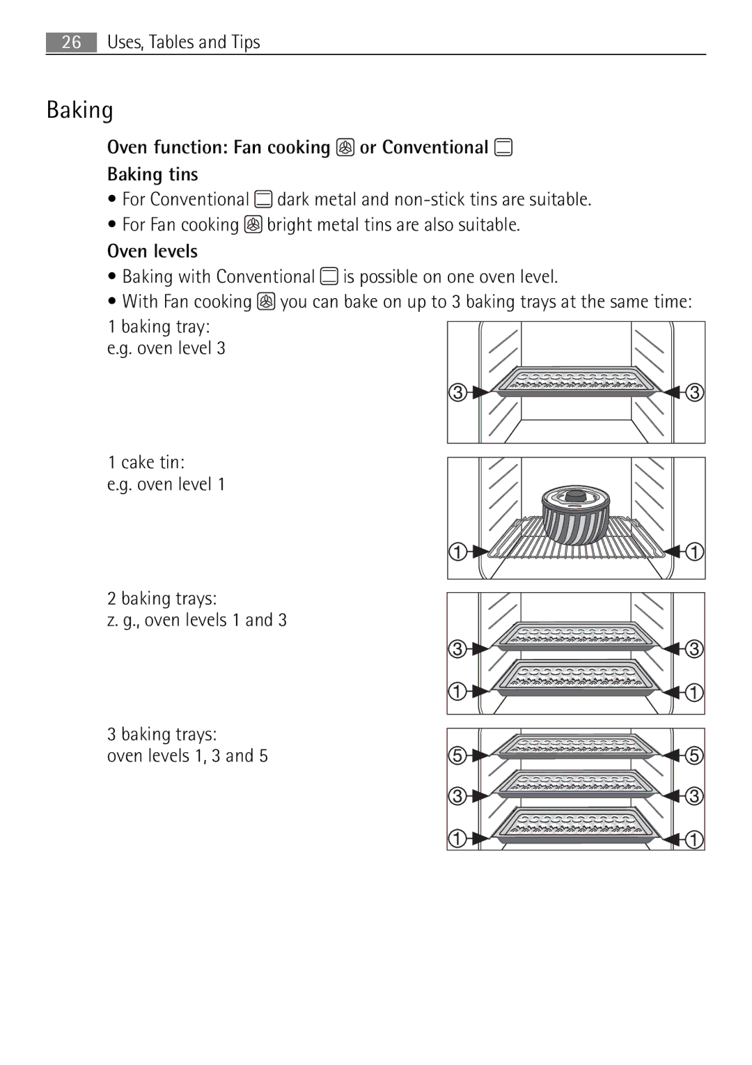 Electrolux 41016VH user manual Baking 