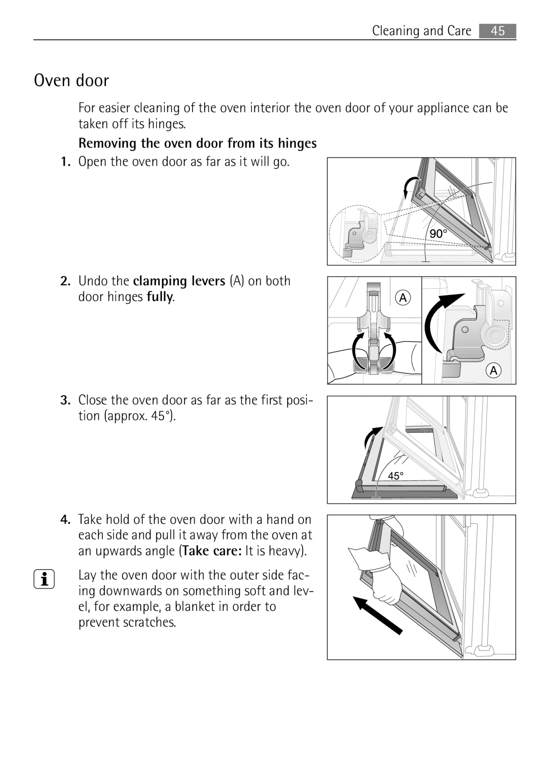 Electrolux 41016VH user manual Oven door 