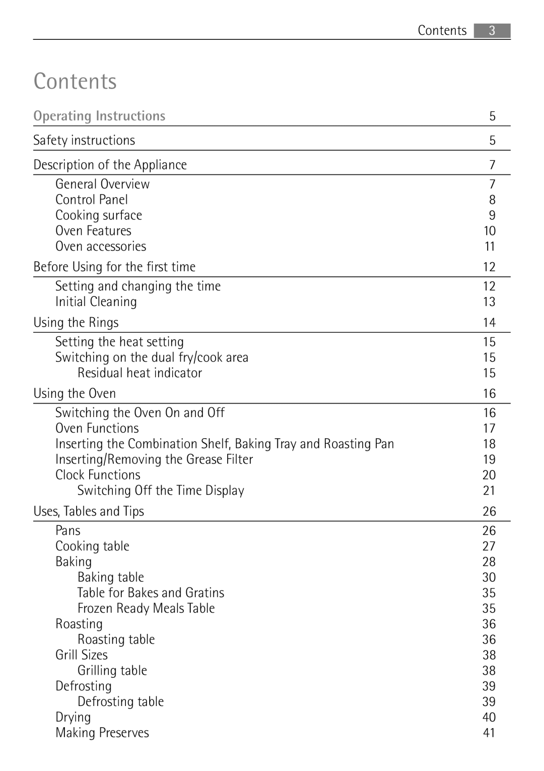 Electrolux 41056VH user manual Contents 