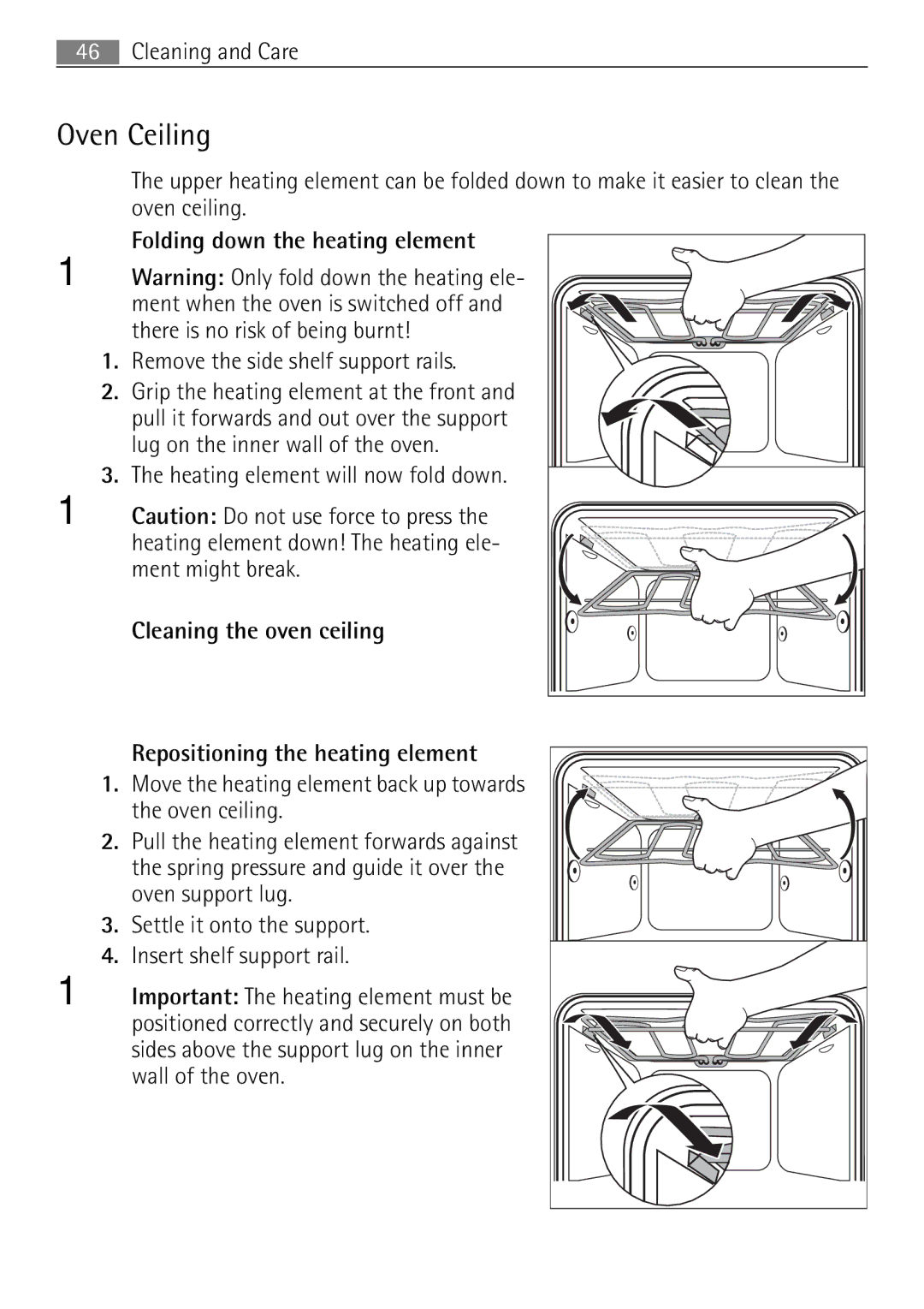 Electrolux 41056VH user manual Oven Ceiling 