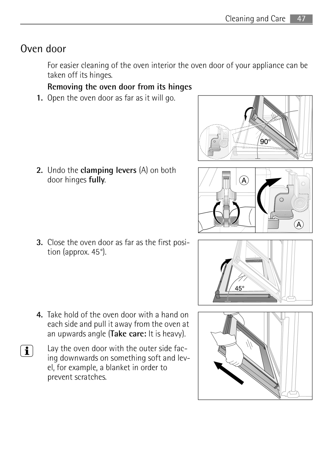 Electrolux 41056VH user manual Oven door 