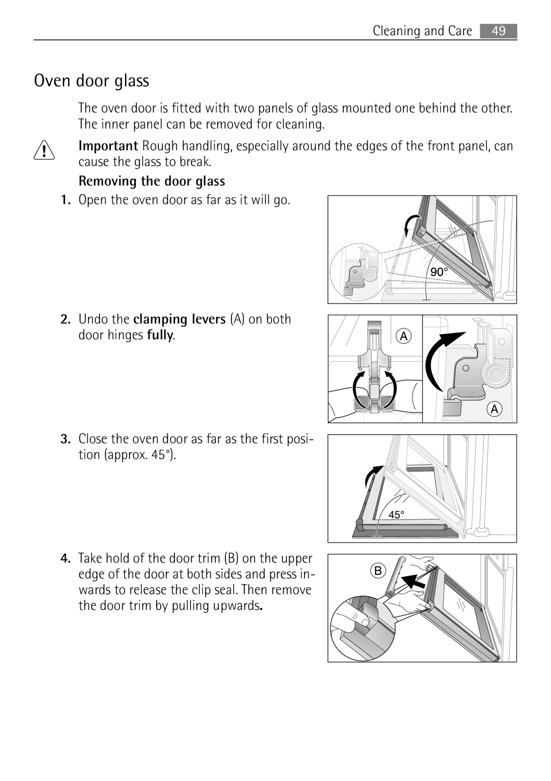 Electrolux 41056VH user manual Oven door glass 