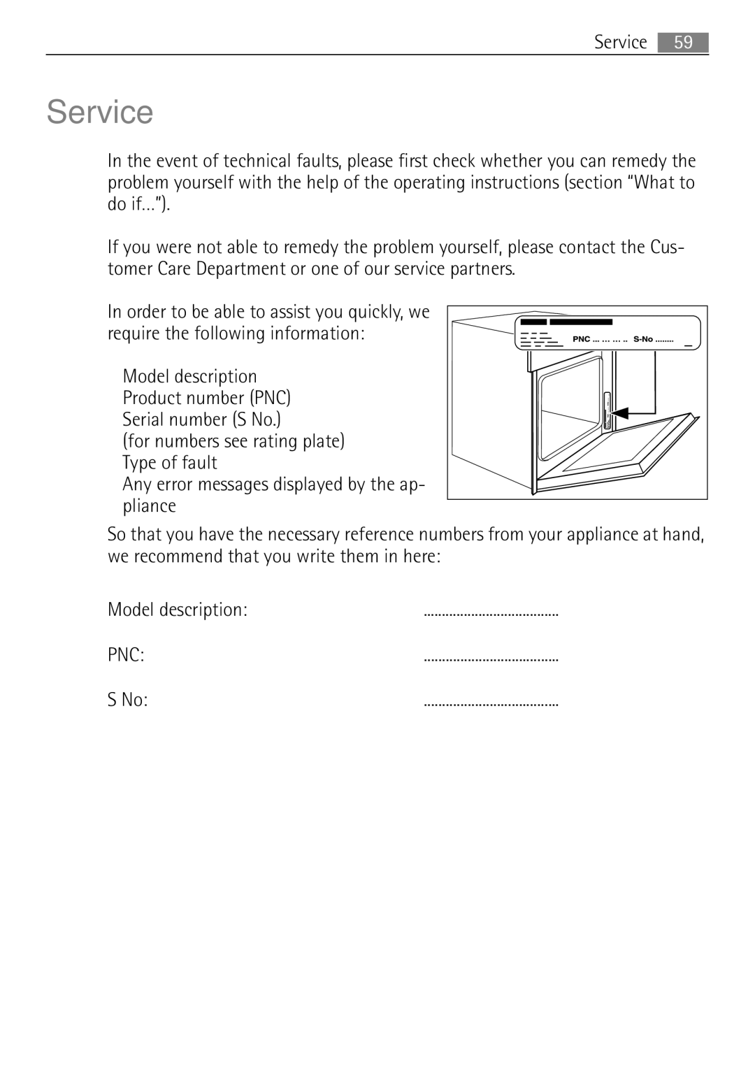 Electrolux 41056VH user manual Service 