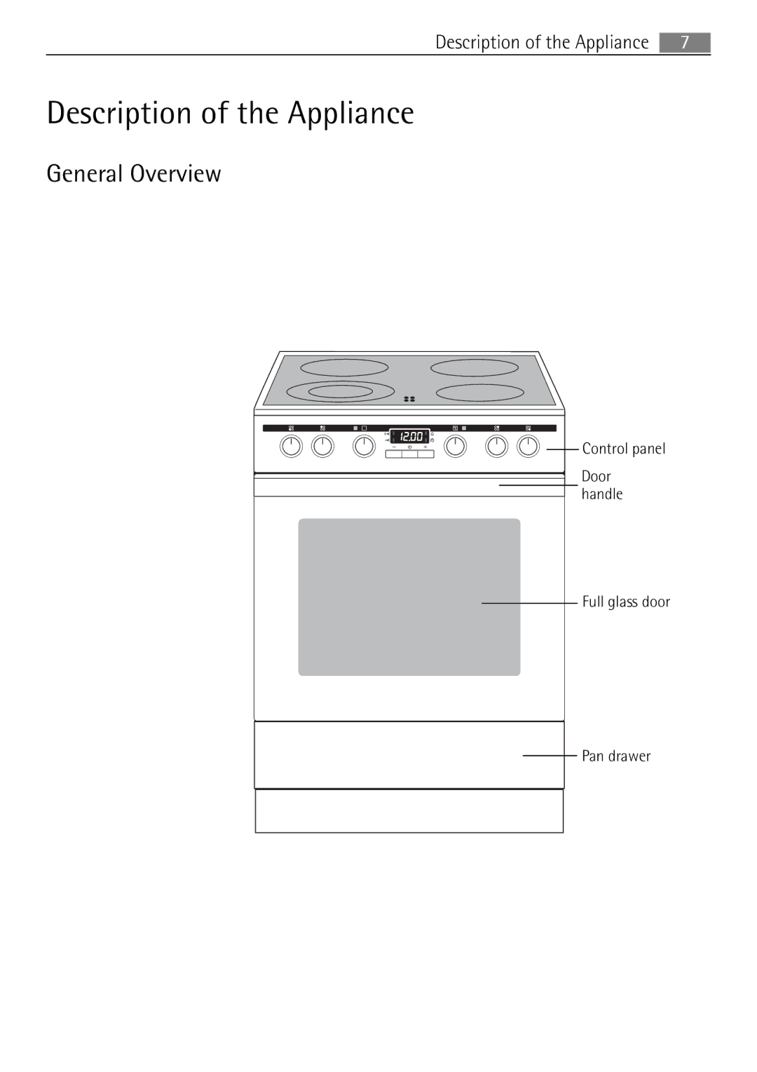 Electrolux 41056VH user manual Description of the Appliance, General Overview 