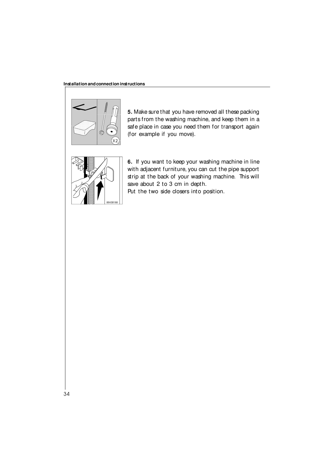 Electrolux 42230 manual Installation and connection instructions 