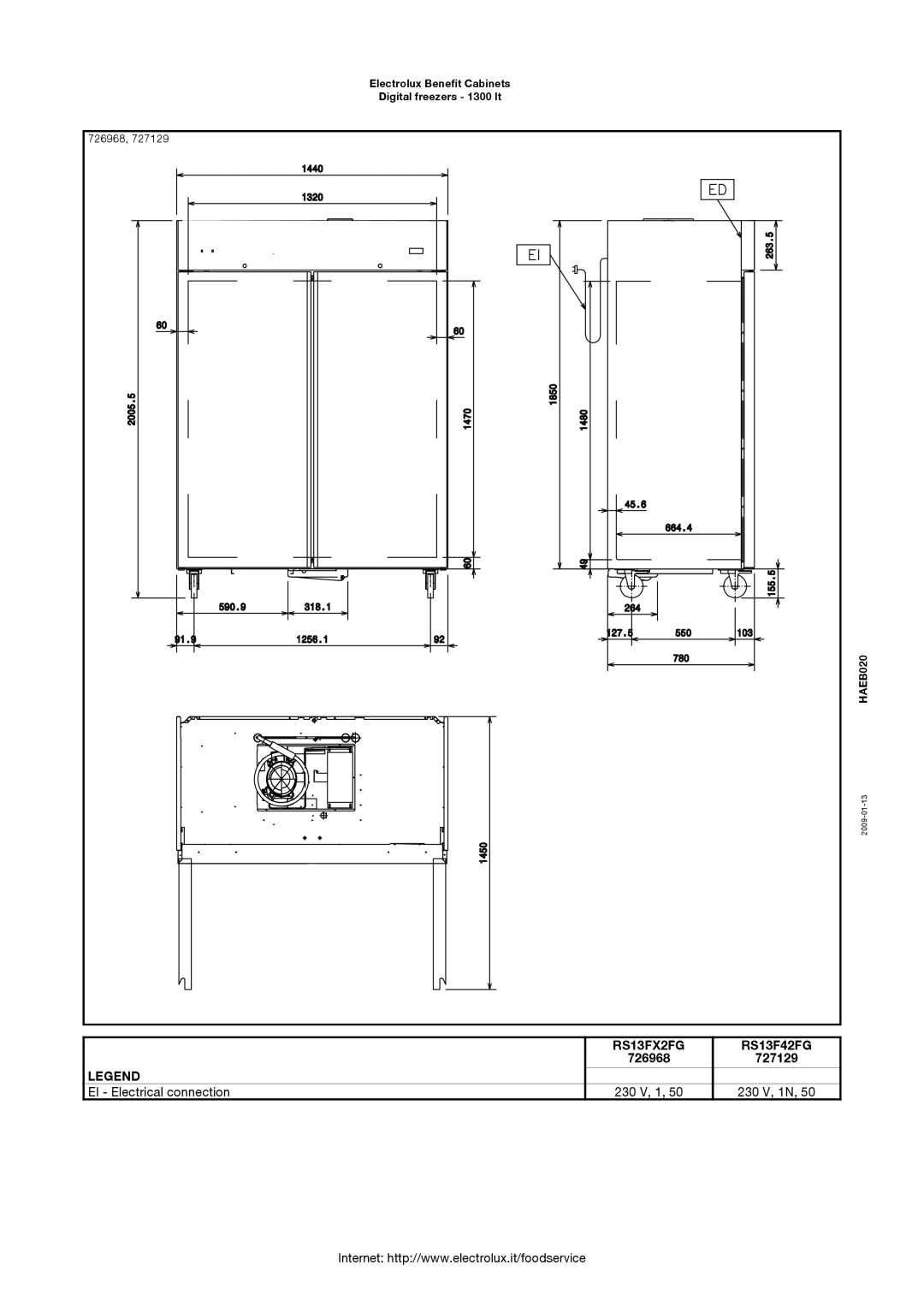 Electrolux 304 AISI, 430 AISI manual RS13FX2FG RS13F42FG 