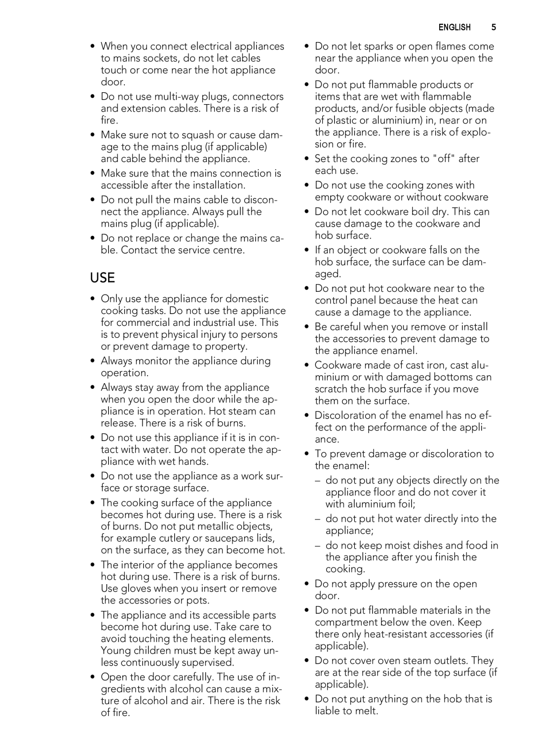 Electrolux 49002VMN user manual Use 