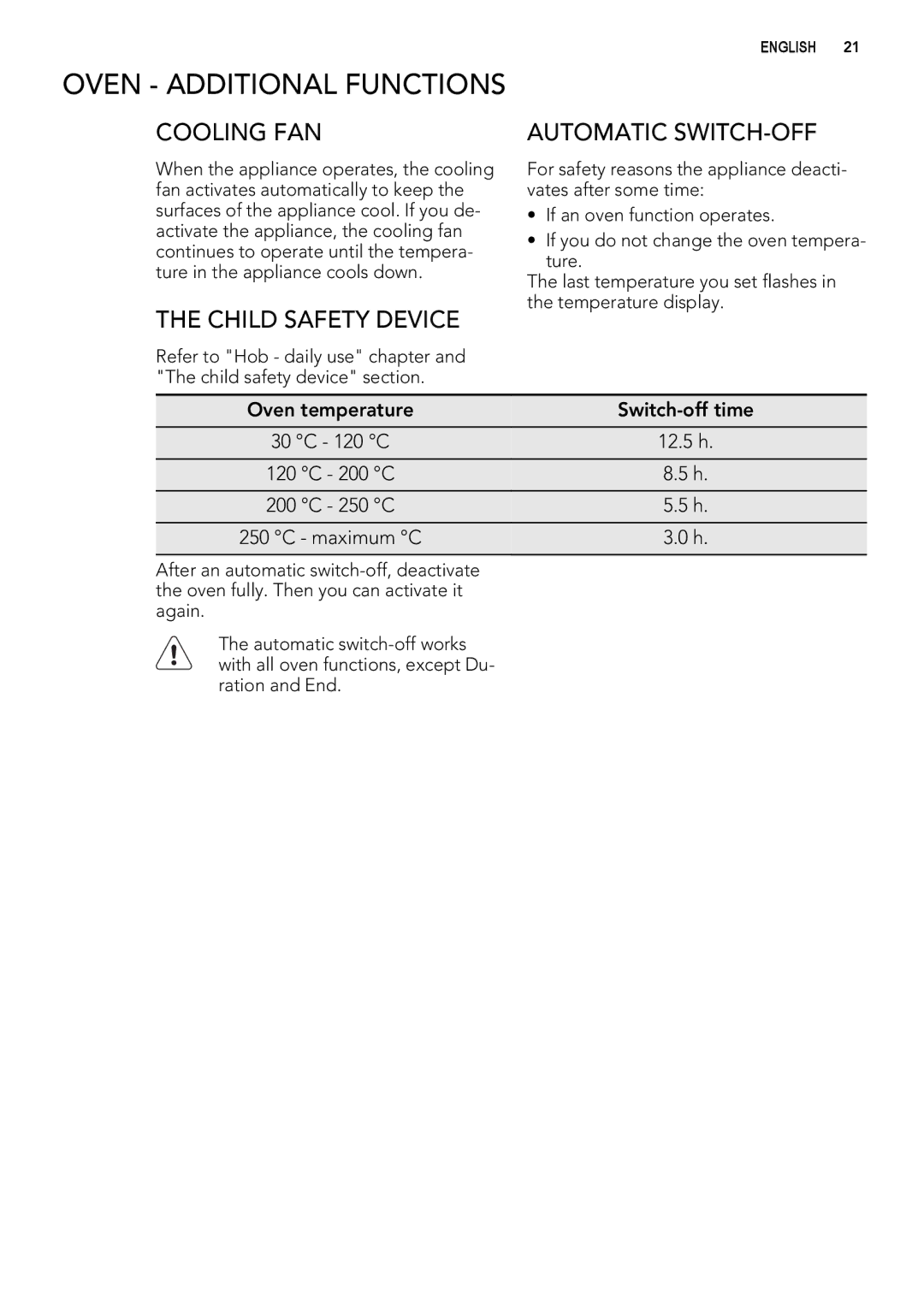 Electrolux 49332I-MN user manual Oven Additional Functions, Cooling FAN 