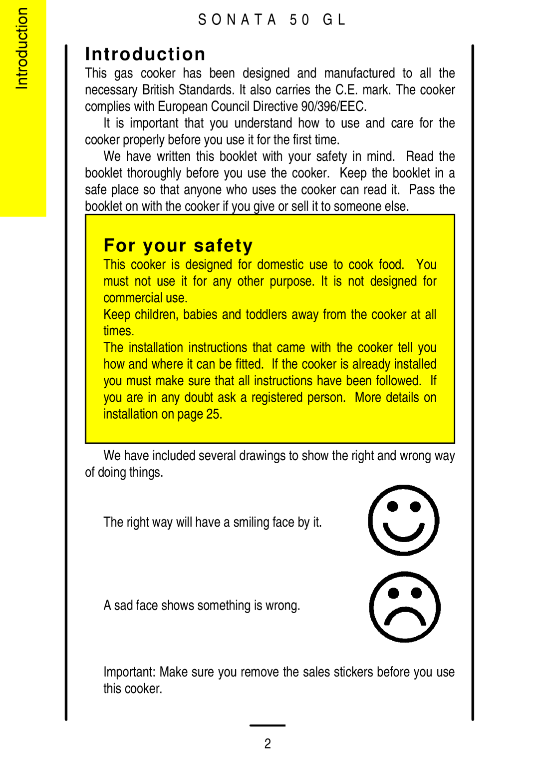 Electrolux 5 0 G L installation instructions Introduction, For your safety 