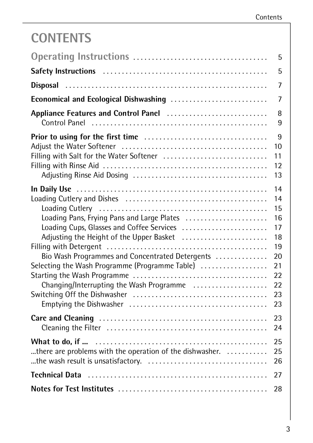 Electrolux 50500 manual Contents 