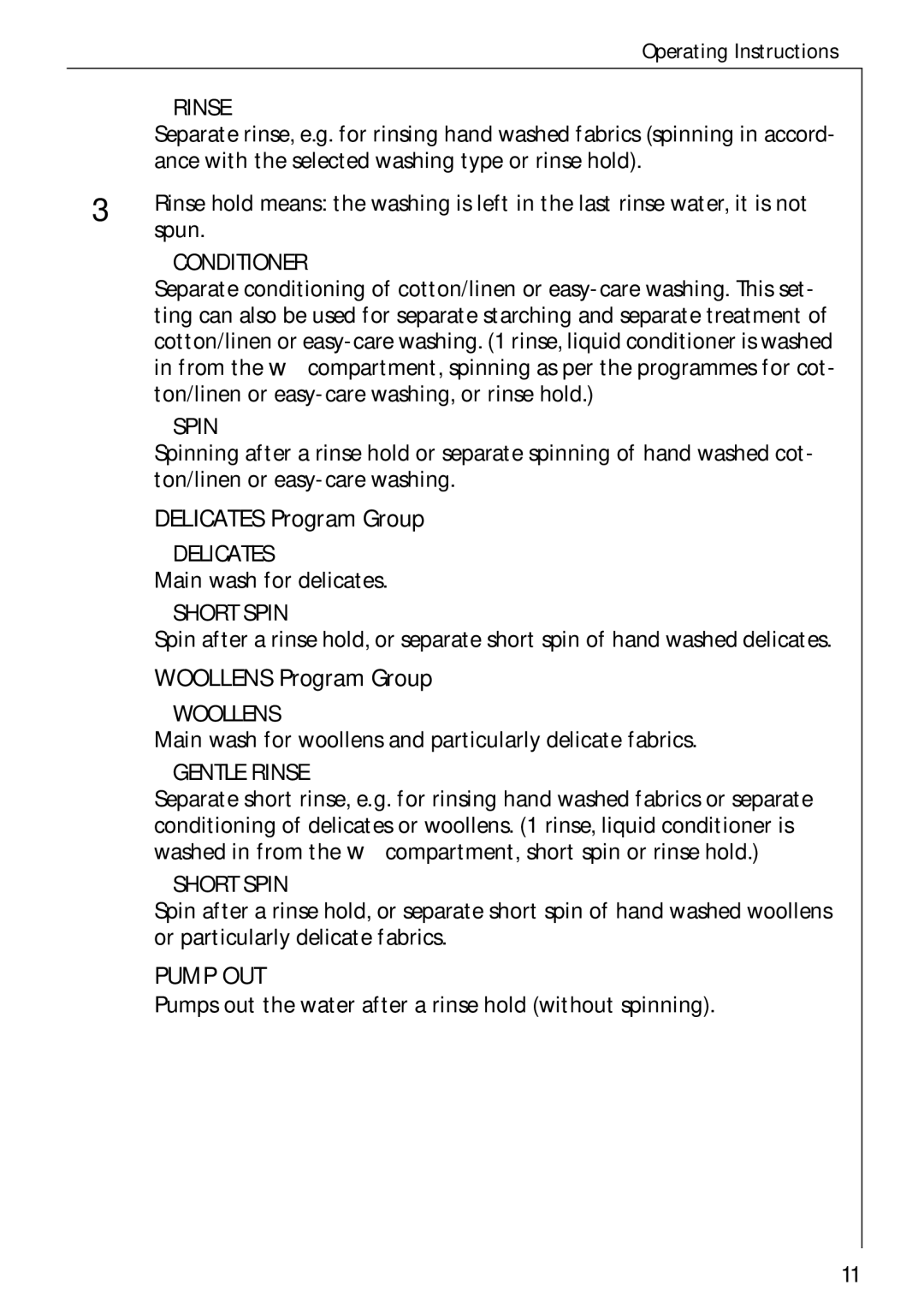 Electrolux 50620 manual Delicates 