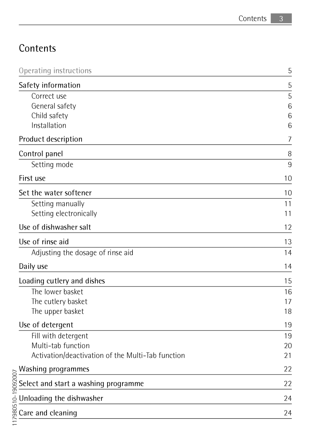 Electrolux 50674 user manual Contents 