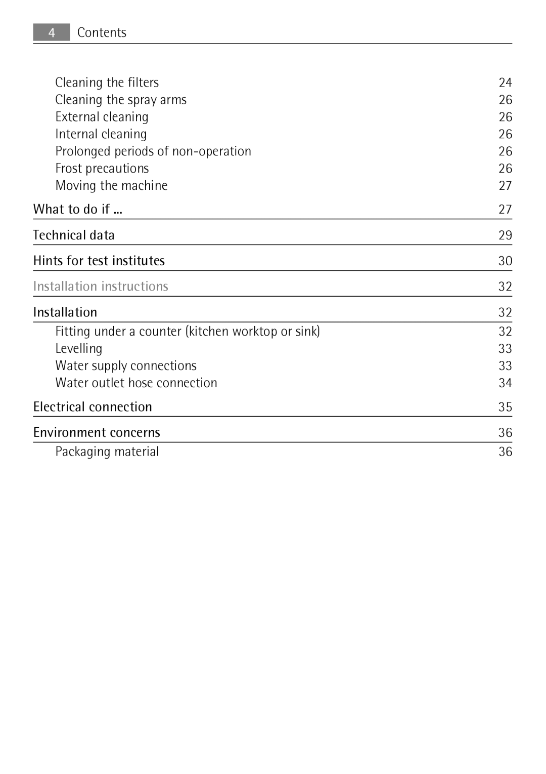 Electrolux 50674 user manual Installation instructions 