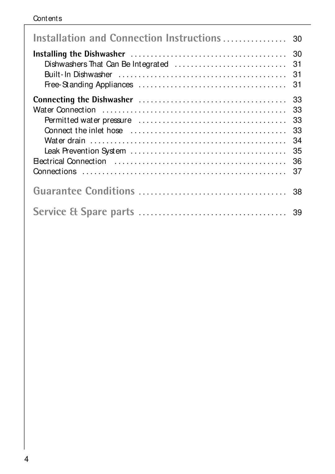 Electrolux 50750 i manual Installation and Connection Instructions 