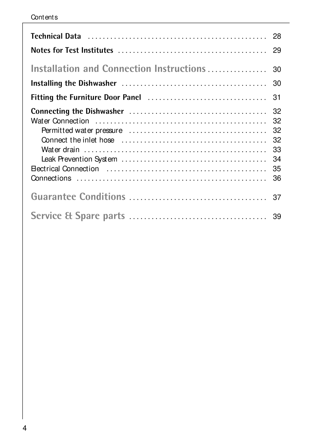 Electrolux 50750 VI manual Installation and Connection Instructions 