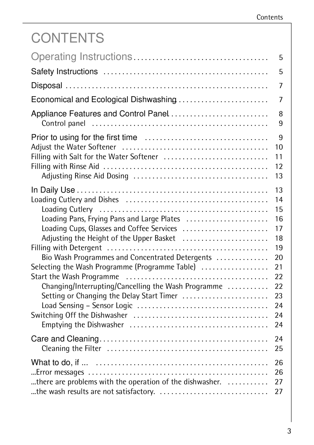 Electrolux 50760 i manual Contents 