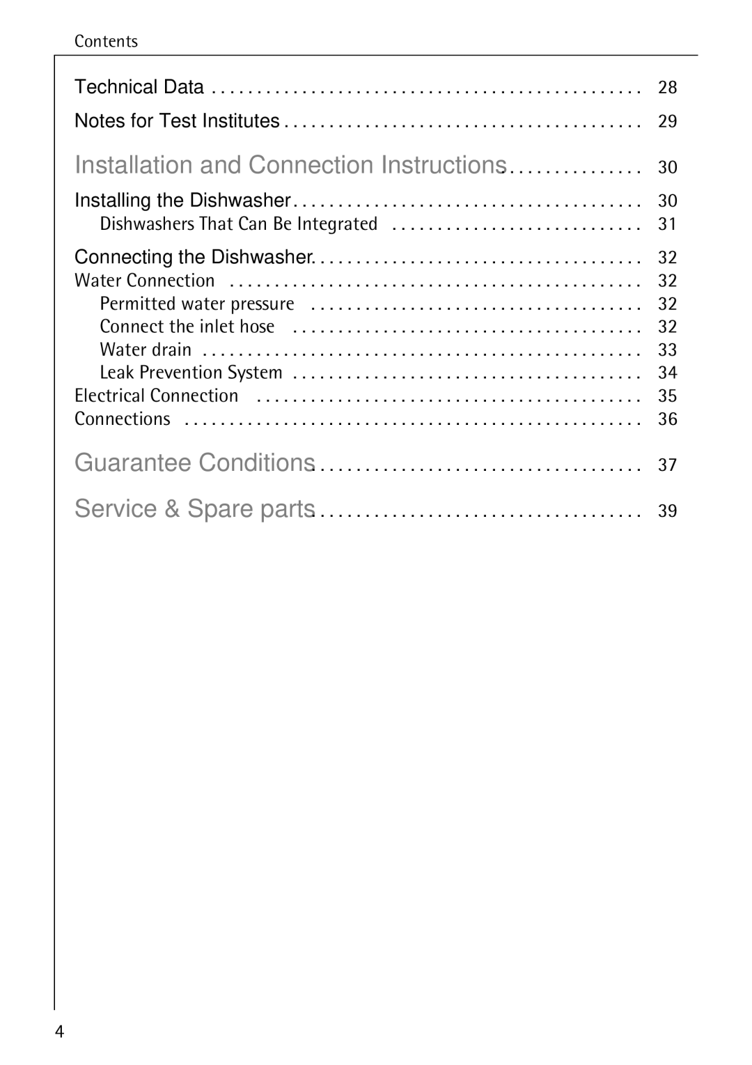 Electrolux 50760 i manual Installation and Connection Instructions 