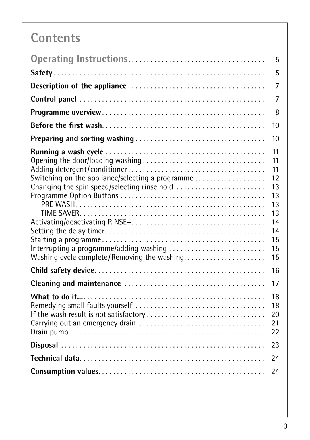 Electrolux 50815 manual Contents 