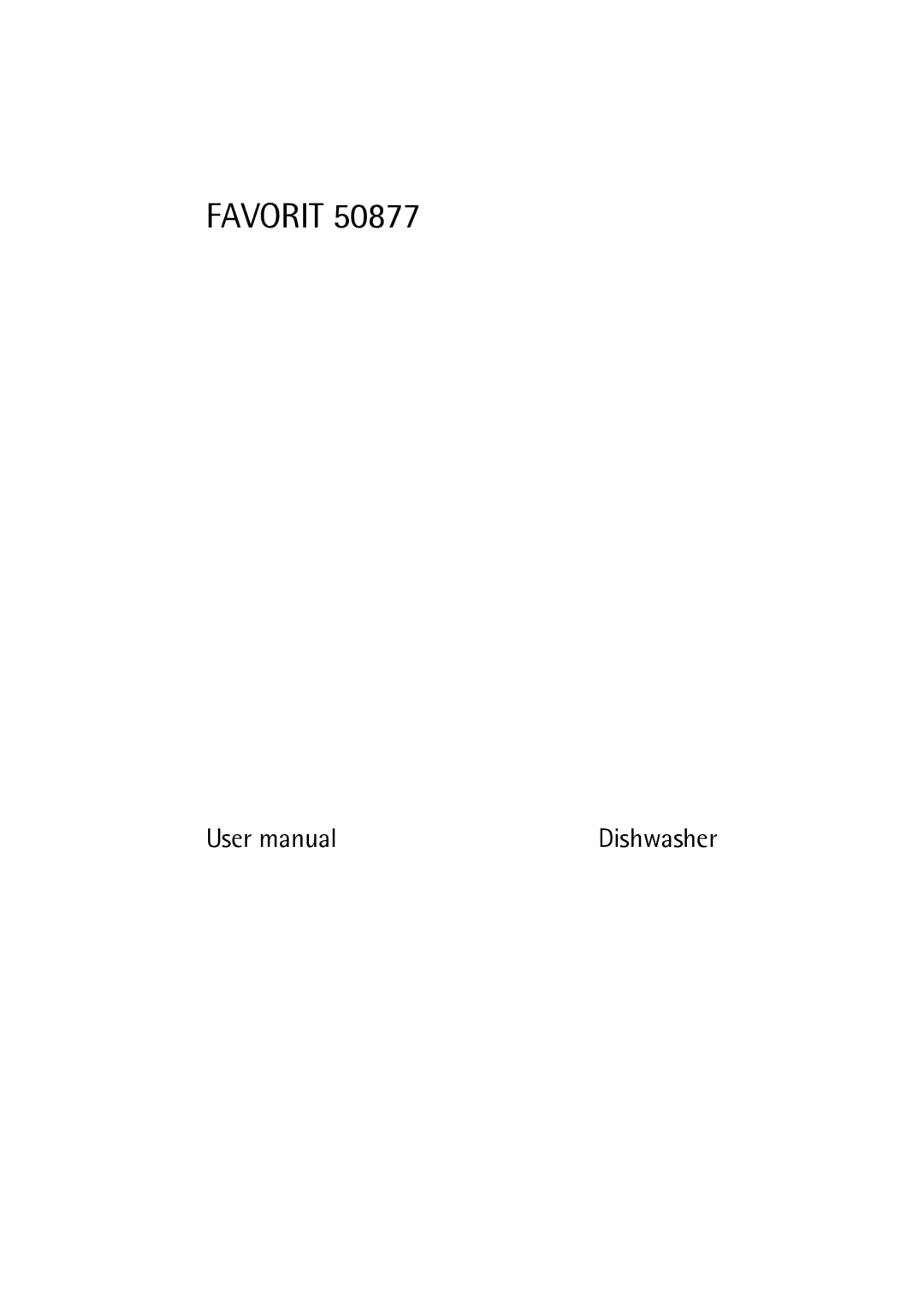 Electrolux 50877 user manual Favorit 