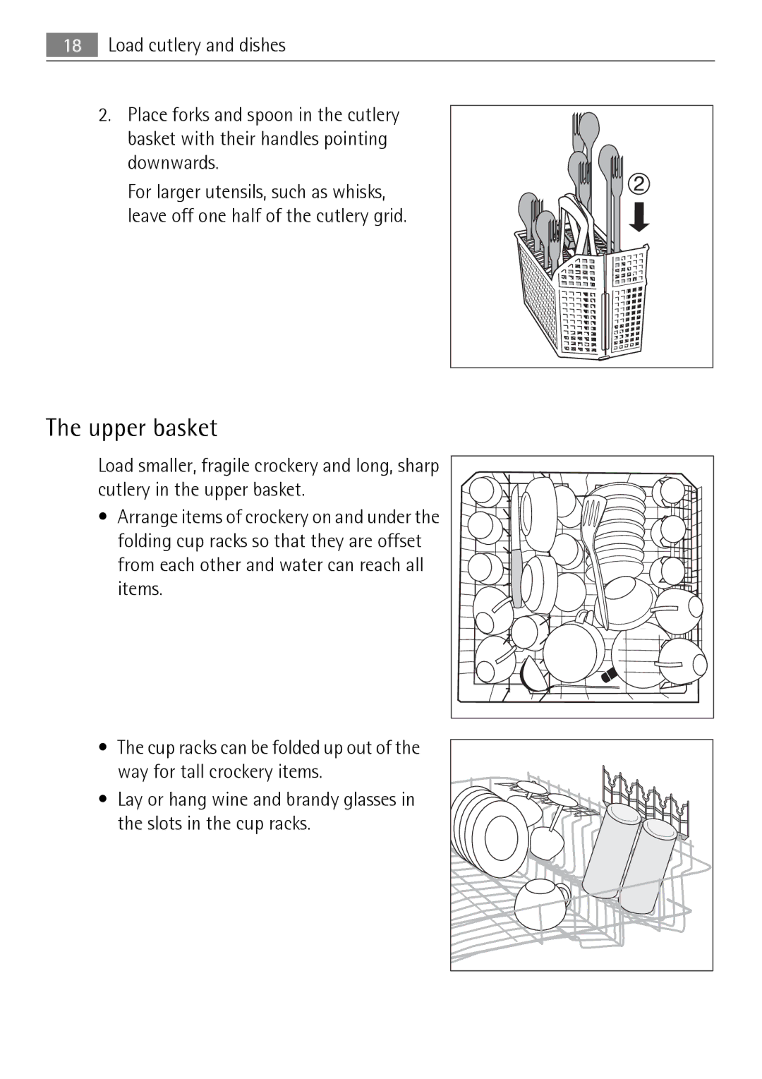 Electrolux 50877 user manual Upper basket 