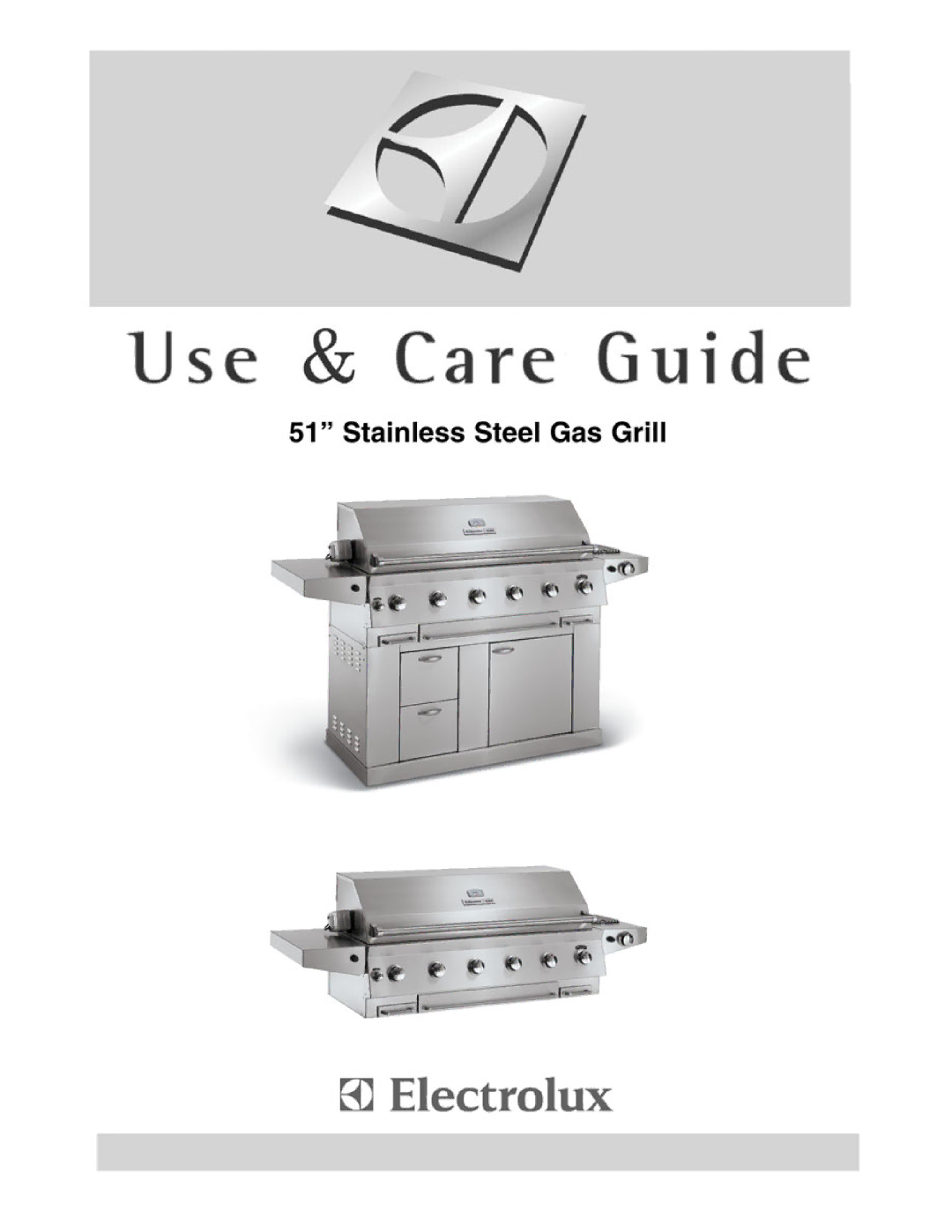 Electrolux 51 Stainless Steel Gas Grill manual 