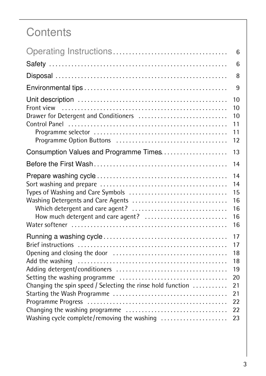 Electrolux 51165 manual Contents 