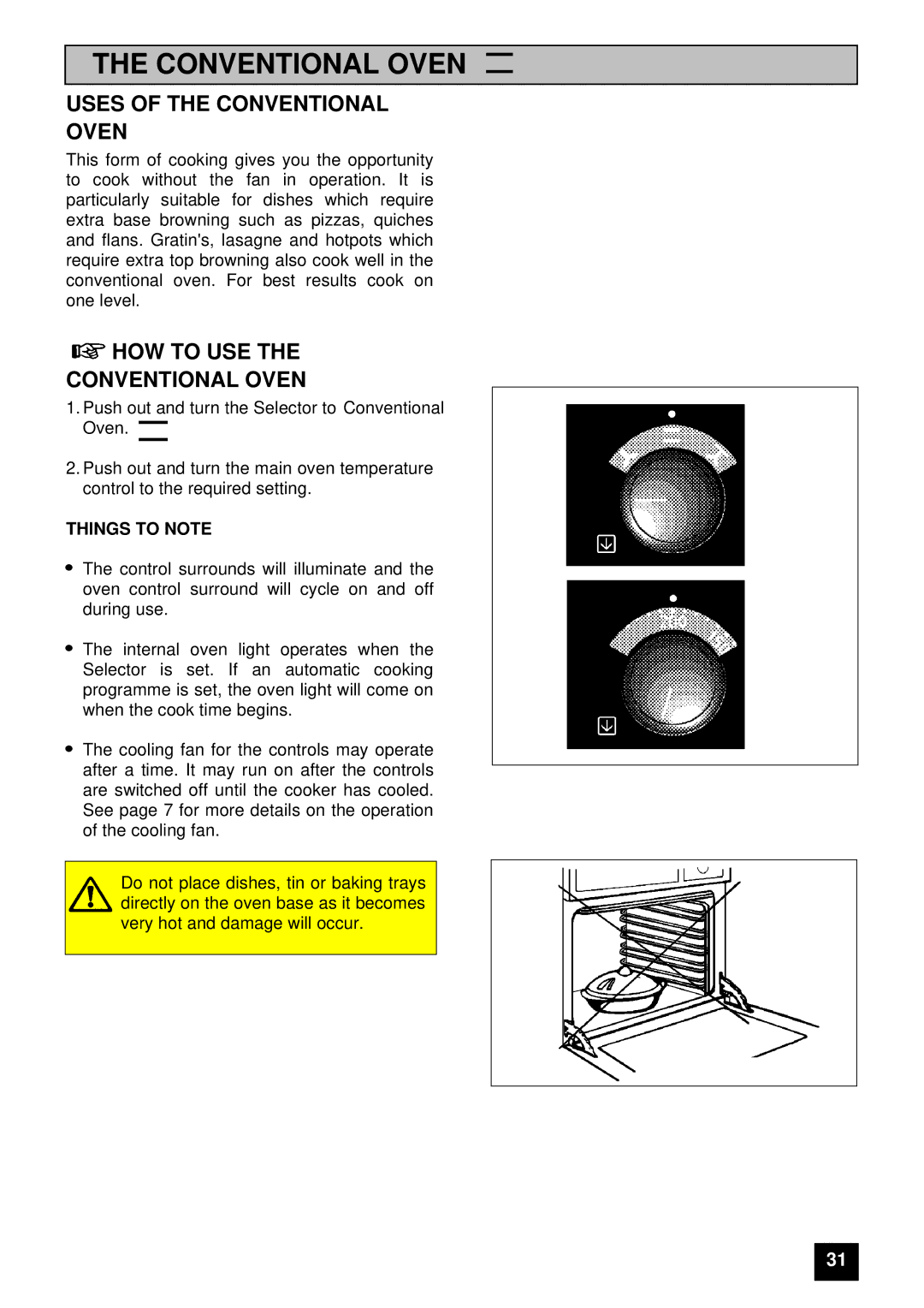 Electrolux 5210 BU installation instructions Uses of the Conventional Oven 